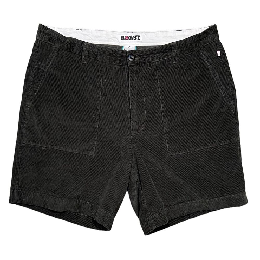 BOAST USA Brown Corduroy 100% Cotton 7” Inseam Flat Front Shorts Mens Size 36